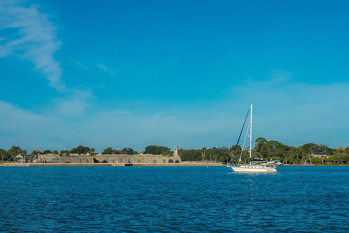 St. Augustine view of Matanzas River and Castillo de San Marcos
