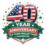 Old Town Trolley Tours of Washington DC 40 year anniversary logo