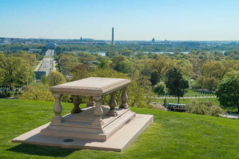 view of washington from arlington national cemetery