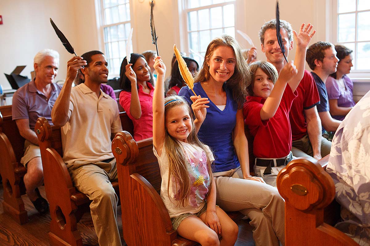 guests at the Boston Tea Party Ships & Museum meeting house