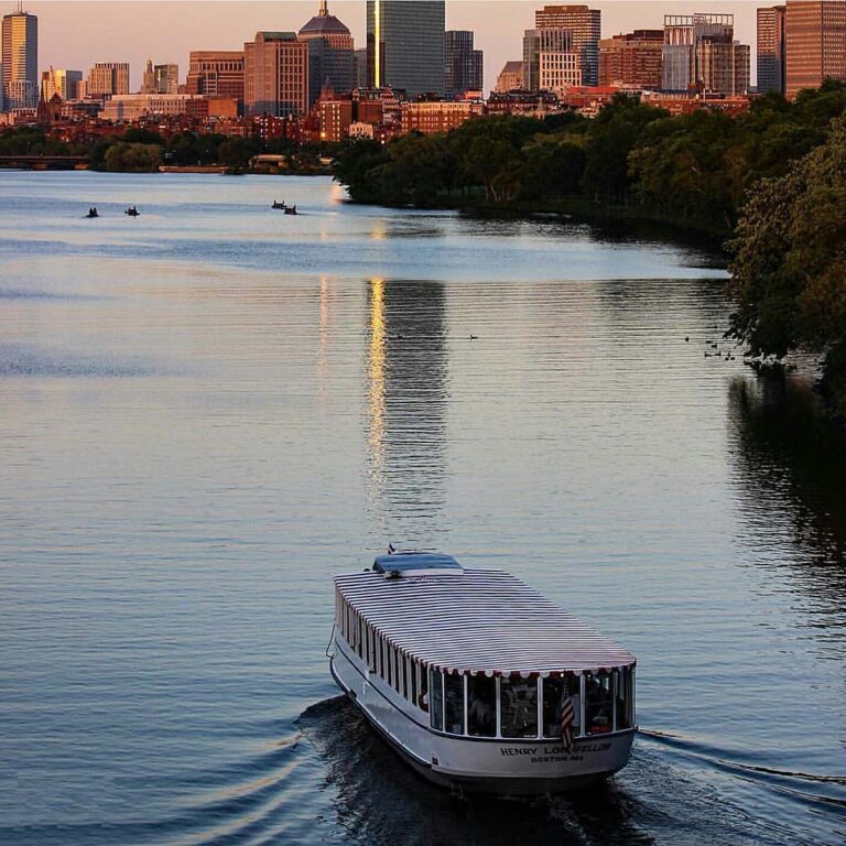 Boston Charles River Boat in the evening