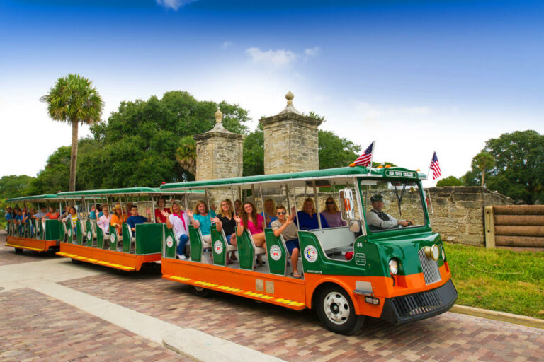 St. Augustine trolley and city gates