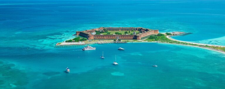 aerial view of Fort Jefferson at Dry Tortugas