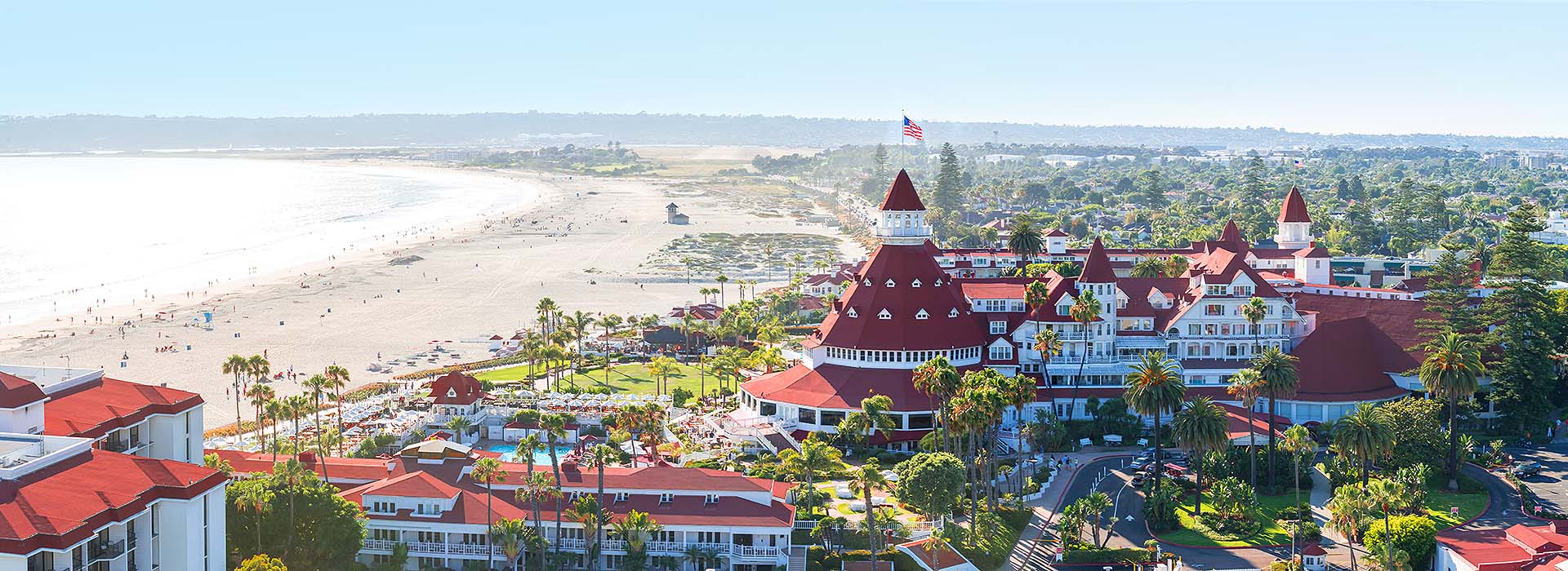 aerial view of San Diego Hotel Del Coronado