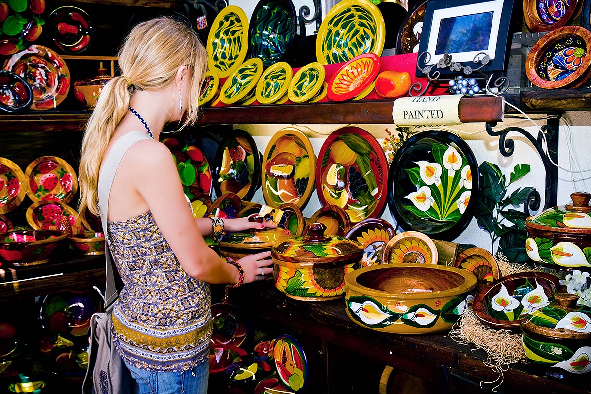 young lady shopping at Old Town Market San Diego