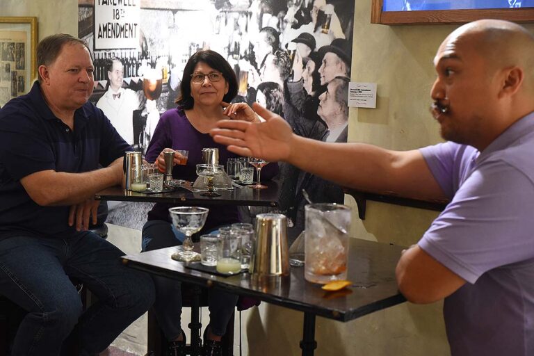 Guests participating of cocktail experience