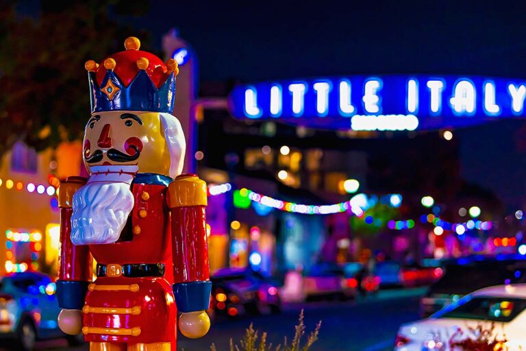 San Diego holiday toy soldier and decorations