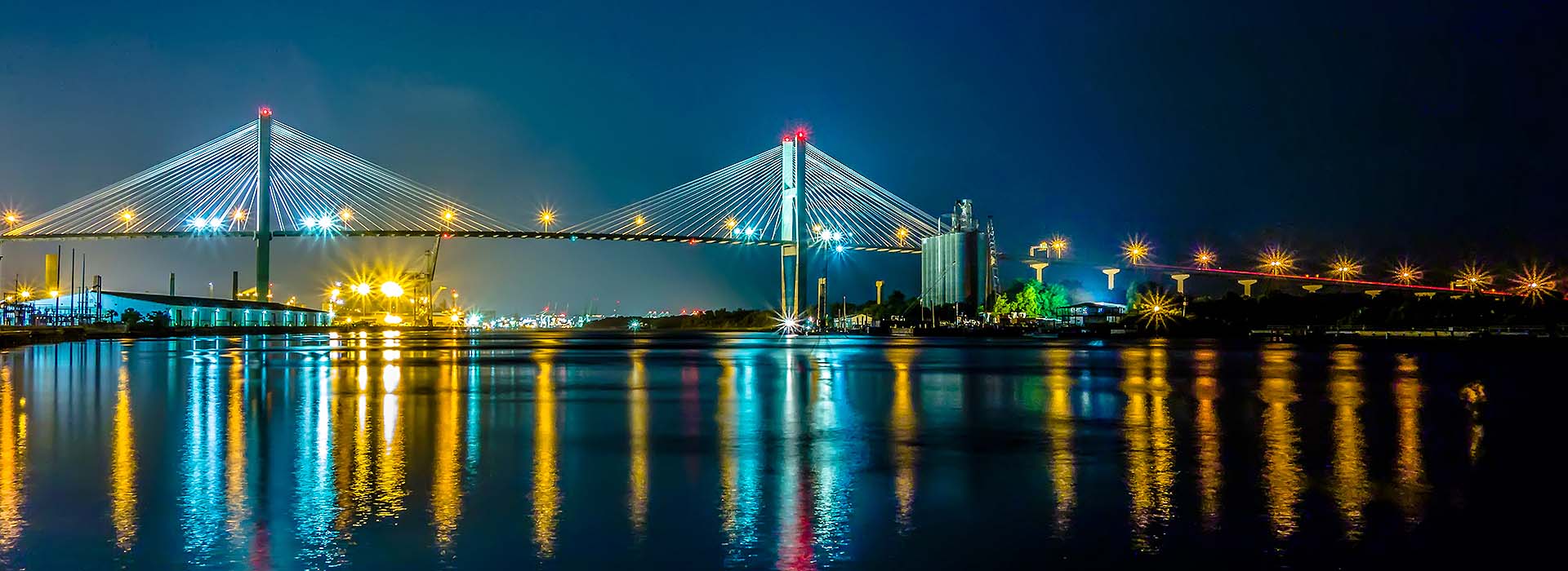 Savannah Talmadge Bridge at night