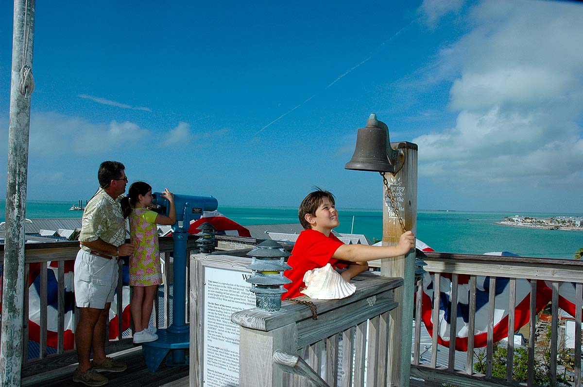 guests at lookout tower at the Key West Shipwreck Treasure Museum