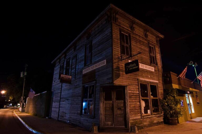 St. Augustine Old Drug Store at night