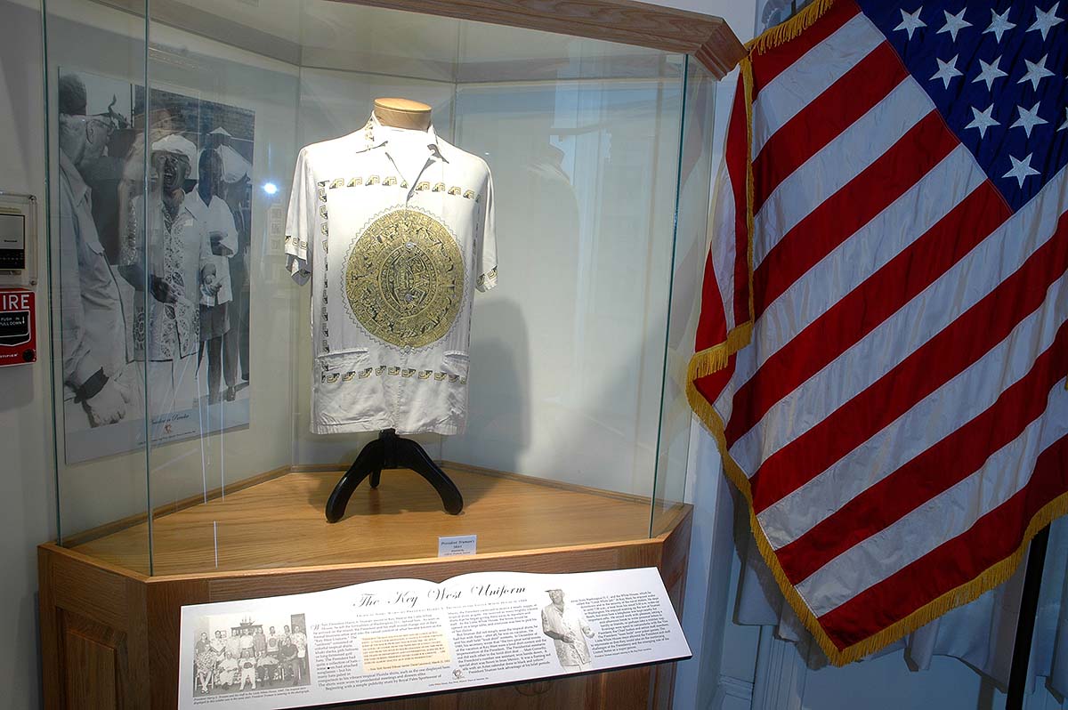 Truman Little White House exhibit featuring US flag and shirt