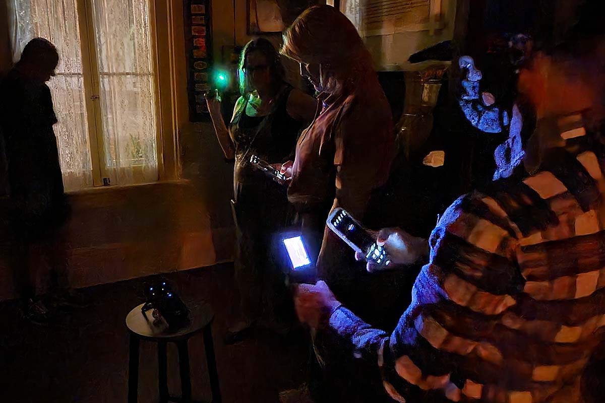 guests at Whaley House during paranormal investigation
