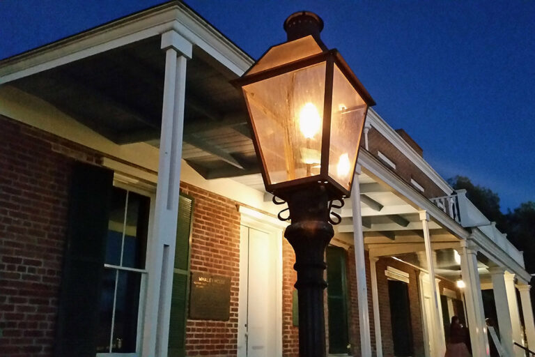 Whaley House and gaslamp
