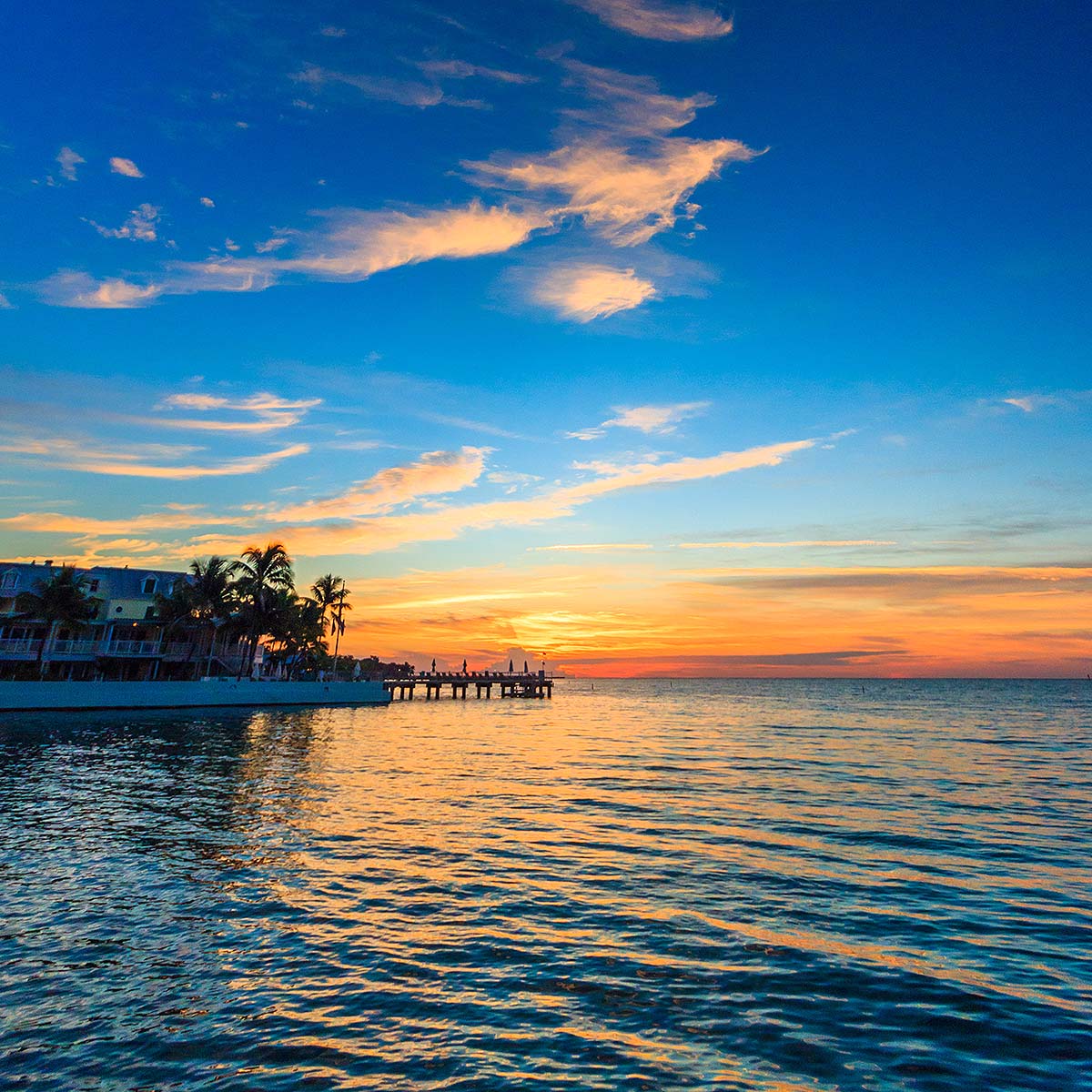 Key West pier at sunset