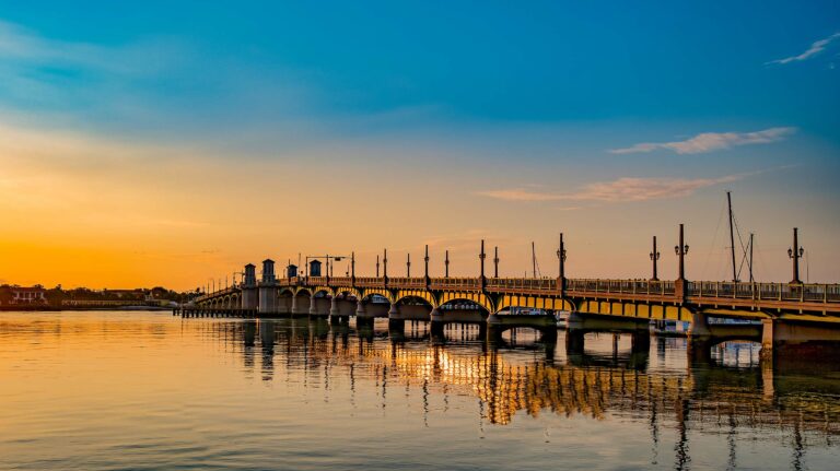 St. Augustine Bridge of Lions at sunset