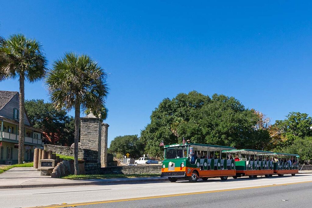 St. Augustine driving by city gates