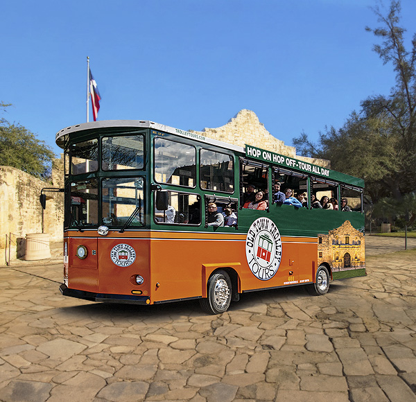 San Antonio Old Town Trolley at the Alamo