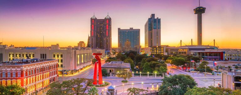 San Antonio skyline at Sunset