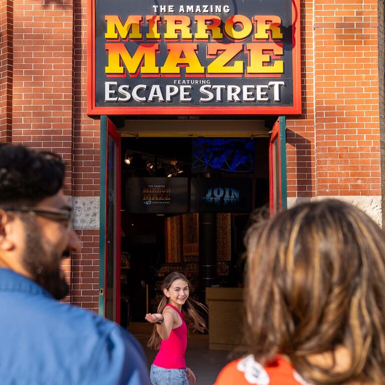 guests walking into Amazing Mirror Maze Escape