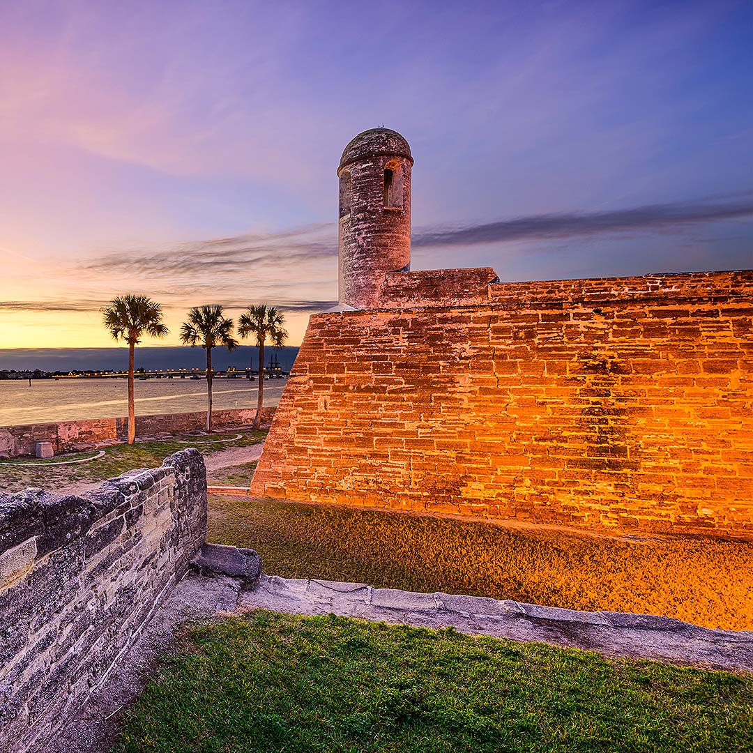 St. Augustine Castillo de San Marcos at night