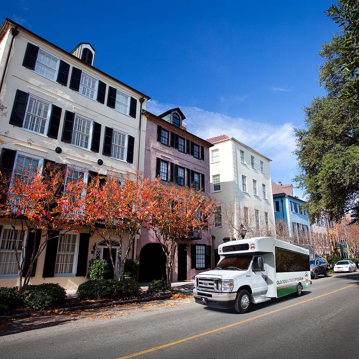 Historic Charleston and trolley