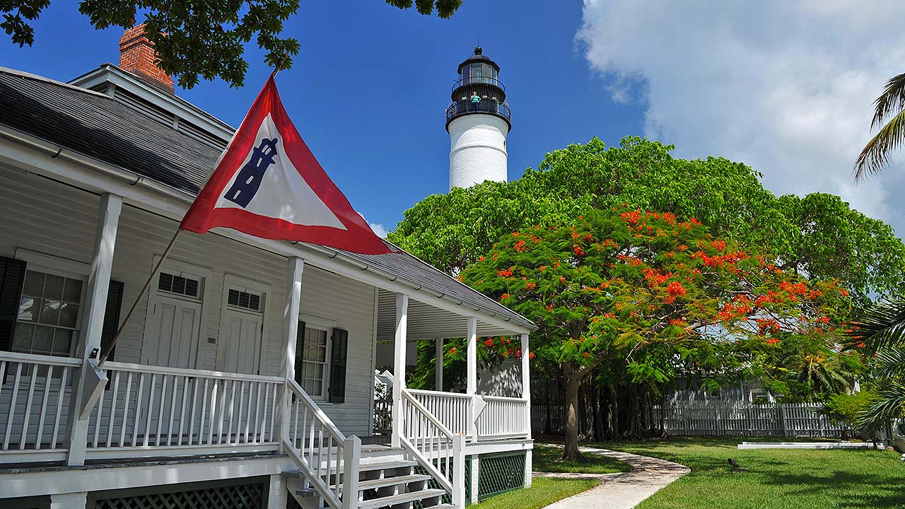 haunting image of the Key West Lighthouse