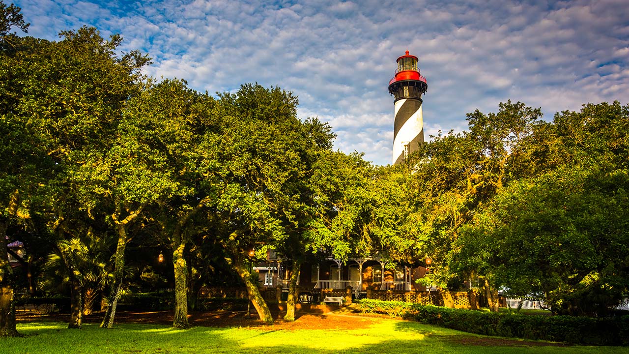 spooky view of the haunted St. Augustine Lighthouse