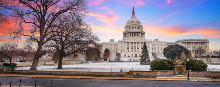 US Capitol in Washington DC at winter time