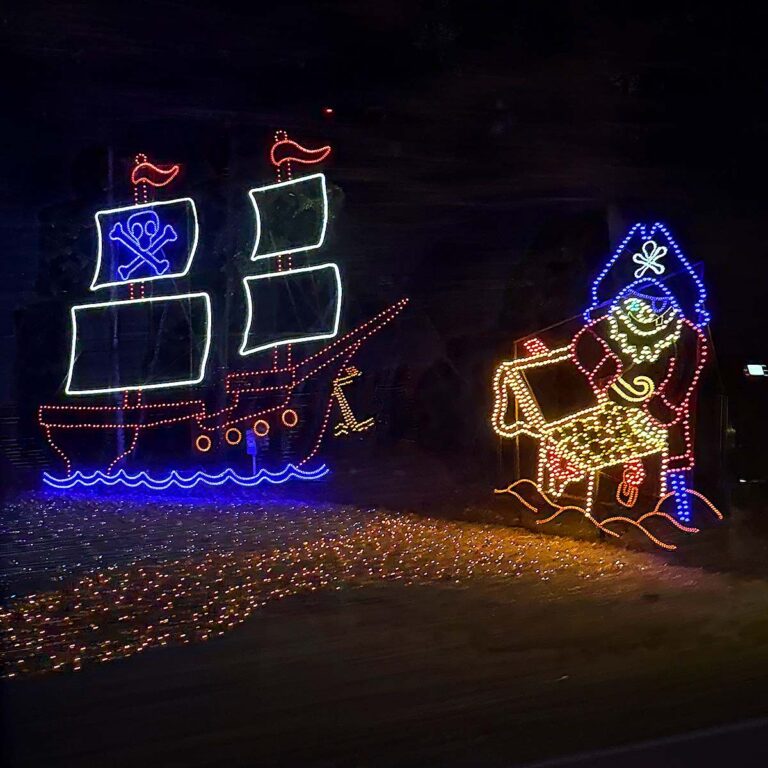 Charleston holiday lights pirates display