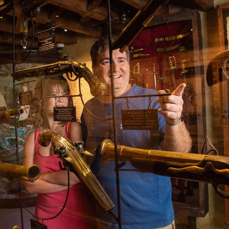 guests viewing exhibits at Savannah Pirates and Treasure Museum